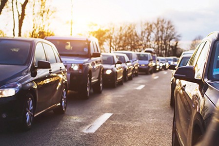 two lines of traffic | Establishing Fault in Multi-Car Accidents
